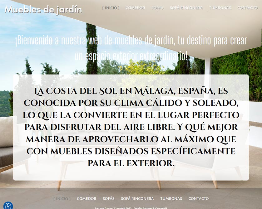 Trabajo realizado por Borry web Muebles de Jardín.